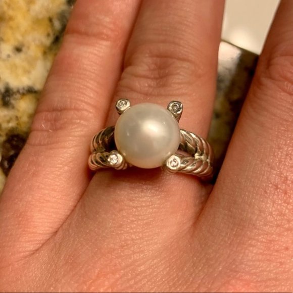 David Yurman Jewelry - David Yurman Cable Pearl Ring with Diamonds